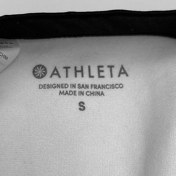 Athleta Chevron Black White Striped Print Bikini Bottom Swimsuit Swimwear Sz S - Picture 6 of 6